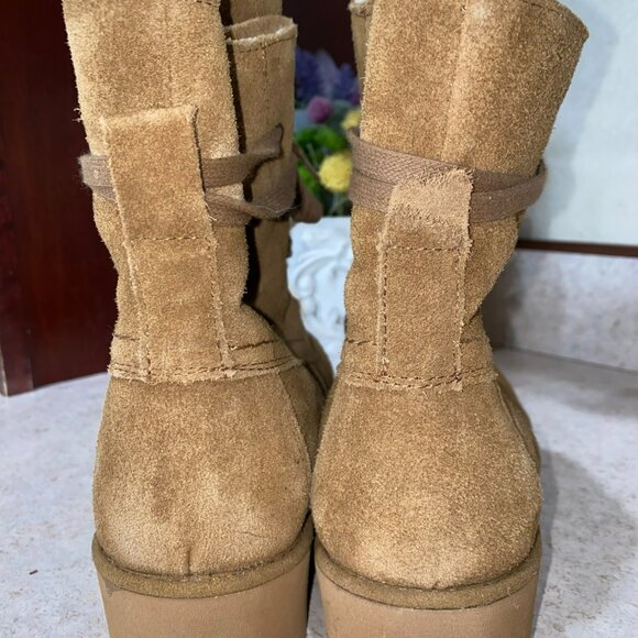 Bearpaw Krista Womens Hickory Suede Boots Size 9 With Wool Blend Lining & Sheeps - Picture 6 of 8
